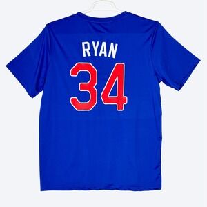 Texas Rangers Nolan Ryan #34 Men's L‎ Performance Tee MLB Baseball Royal Blue